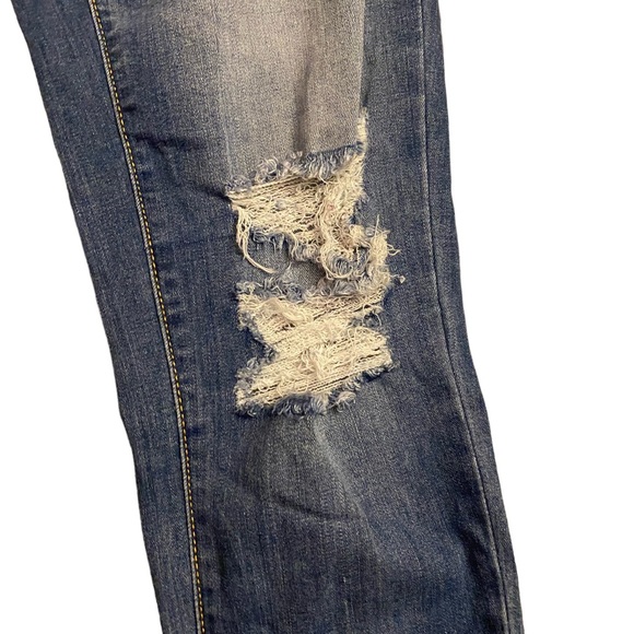 Kancan frayed hem distressed skinny stretch denim jeans size 9/28 - Picture 13 of 15